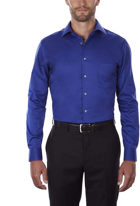 Classic Royal Blue Collar Shirt for a Sleek Office Look